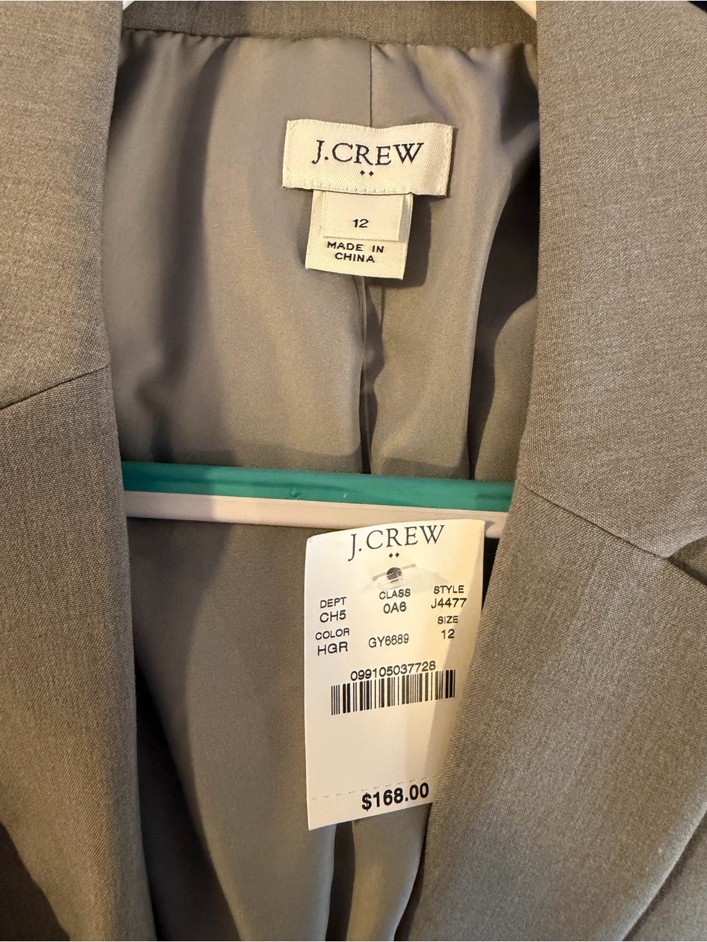 J. Crew Light Gray Women's Blazer - Classic Tailored Sport Coat